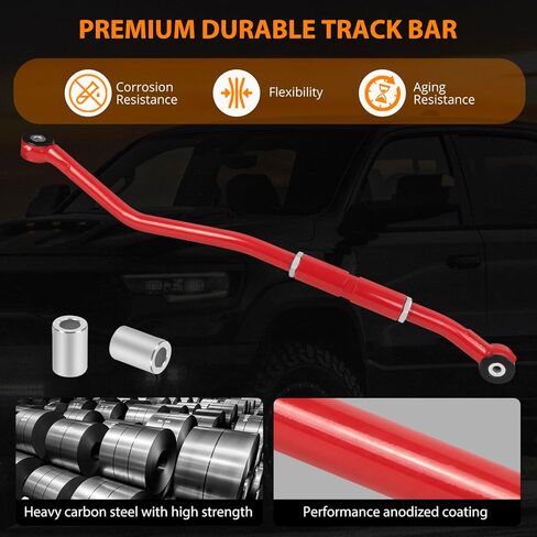 شريط المسار الأمامي 2-6 ''رفع أحمر لدودج رام 2500 3500 2WD 4WD 2003 2004 2005 2006 2007 2008 2009 2010 2011 2012 2013، قضيب مسار قابل للتعديل مع جلبة مطورة in Kuwait