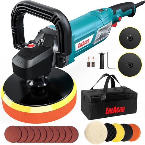 ENEACRO Polisher, Rotary Car Buffer Polisher Waxer, 1200W 7-inch/6-inch Variable Speed 1500-3500RPM, Detachable Handle Perfect for Boat,Car Polishing and Waxing in Saudi Arabia