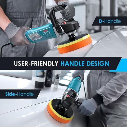 ENEACRO Polisher, Rotary Car Buffer Polisher Waxer, 1200W 7-inch/6-inch Variable Speed 1500-3500RPM, Detachable Handle Perfect for Boat,Car Polishing and Waxing in Saudi Arabia