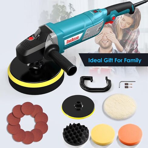 ENEACRO Polisher, Rotary Car Buffer Polisher Waxer, 1200W 7-inch/6-inch Variable Speed 1500-3500RPM, Detachable Handle Perfect for Boat,Car Polishing and Waxing in Saudi Arabia