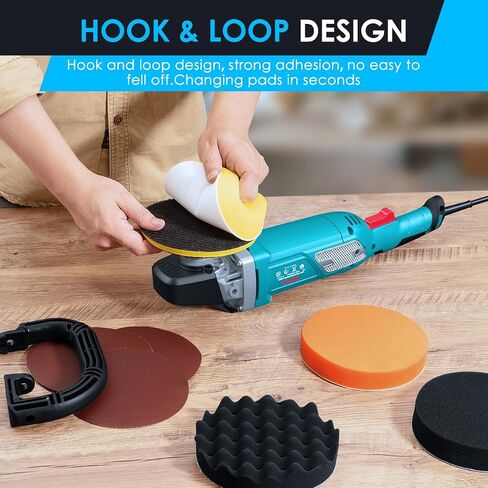 ENEACRO Polisher, Rotary Car Buffer Polisher Waxer, 1200W 7-inch/6-inch Variable Speed 1500-3500RPM, Detachable Handle Perfect for Boat,Car Polishing and Waxing in Saudi Arabia