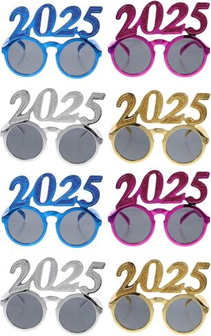 نظارات BestOYARD 2025 للعام الجديد، 8 قطع 2025 نظارات شمسية برقم لامع، نظارات ليلة رأس السنة السعيدة، فئة 2025، نظارات شمسية للتخرج، نظارات مضحكة لحفلات الهالوين وعيد الميلاد in Kuwait