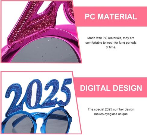 نظارات BestOYARD 2025 للعام الجديد، 8 قطع 2025 نظارات شمسية برقم لامع، نظارات ليلة رأس السنة السعيدة، فئة 2025، نظارات شمسية للتخرج، نظارات مضحكة لحفلات الهالوين وعيد الميلاد in Kuwait