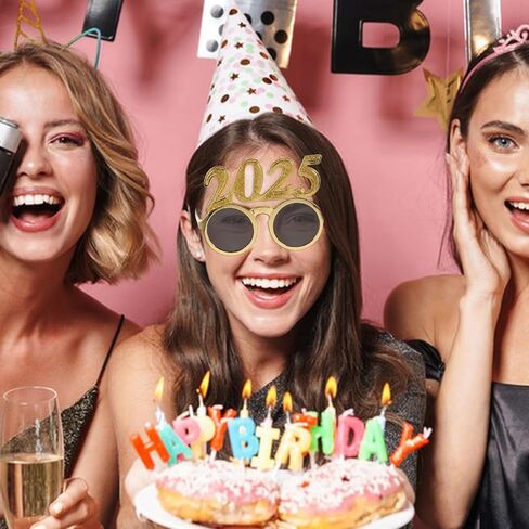 نظارات BestOYARD 2025 للعام الجديد، 8 قطع 2025 نظارات شمسية برقم لامع، نظارات ليلة رأس السنة السعيدة، فئة 2025، نظارات شمسية للتخرج، نظارات مضحكة لحفلات الهالوين وعيد الميلاد in Kuwait