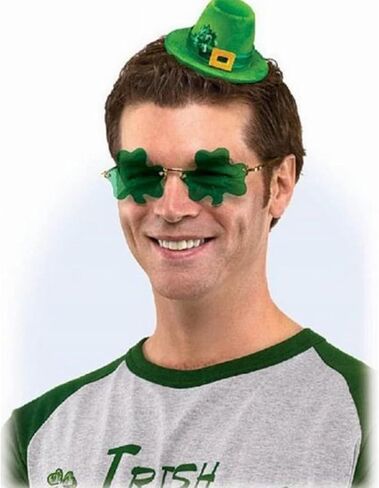 نظارات شمسية Hycredi St. Patrick's Day Irish Shamrock نظارات زي Green Four Leaf Clover Leprechaun in Kuwait