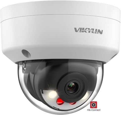 كاميرا VIKYLIN 4K PoE 8MP IP مع صوت/ميكروفون، رؤية ليلية ذكية مزدوجة الألوان كاملة الألوان 98 قدمًا، اكتشاف الإنسان/المركبة بالذكاء الاصطناعي، ON-VIF، H265+، IP67، 120 ديسيبل WDR، MicroSD(512G) in Kuwait