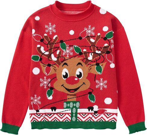 Girls Kids Ugly Christmas Sweater Winter Funny Knitted Xmas Pullover Long Sleeve Top 7-14 Years in Saudi Arabia