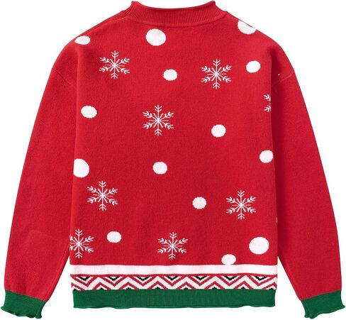 Girls Kids Ugly Christmas Sweater Winter Funny Knitted Xmas Pullover Long Sleeve Top 7-14 Years in Saudi Arabia