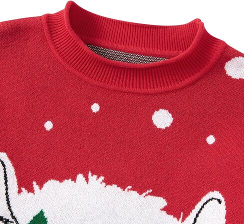 سترة عيد الميلاد القبيحة للفتيات والأطفال، بلوفر شتوي محبوك مضحك لعيد الميلاد بأكمام طويلة من 7 إلى 14 عامًا in Kuwait