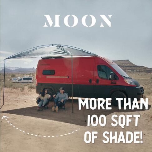 مظلة MoonShade XL المحمولة، تغطية ظل كبيرة مقاس 30.48 سم × 22.86 سم، مظلة خفيفة الوزن للشاحنات وسيارات الدفع الرباعي والشاحنات والمعسكرات والإعدادات الأكبر (أزرق الظل XL) in Saudi Arabia