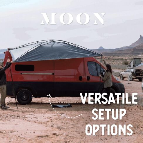 مظلة MoonShade XL المحمولة، تغطية ظل كبيرة مقاس 30.48 سم × 22.86 سم، مظلة خفيفة الوزن للشاحنات وسيارات الدفع الرباعي والشاحنات والمعسكرات والإعدادات الأكبر (أزرق الظل XL) in Saudi Arabia