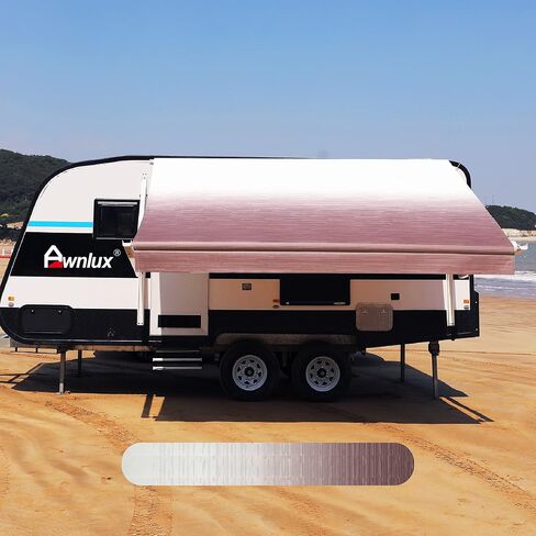 AWNLUX-RV Awning Fabric Replacement - Heavy Duty Weatherproof 4-Ply Vinyl Camper Awning Fabric - Universal Outdoor Canopy for Camper, Trailer, and Motorhome Awnings - Solid Black - 19' (Fabric 18'2") in Saudi Arabia
