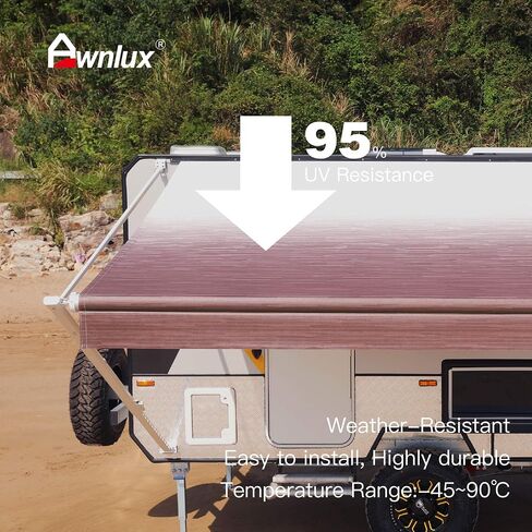 AWNLUX-RV Awning Fabric Replacement - Heavy Duty Weatherproof 4-Ply Vinyl Camper Awning Fabric - Universal Outdoor Canopy for Camper, Trailer, and Motorhome Awnings - Solid Black - 19' (Fabric 18'2") in Saudi Arabia