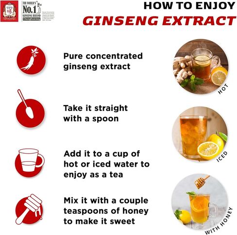 Korean Red Ginseng Extract 50g Jar | Health Supplement, Ginseng Tea | Energy Boost,Stamina, Blood Circulation, Immune Support | 100% Korean Red Ginseng Extract | Vegan Friendly | 50g in Kuwait