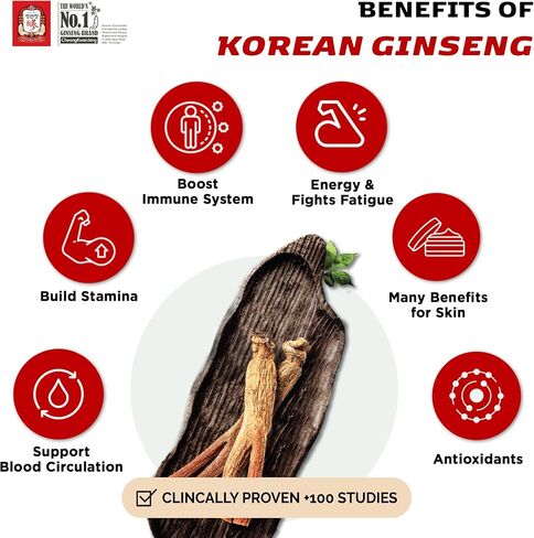 Korean Red Ginseng Extract 50g Jar | Health Supplement, Ginseng Tea | Energy Boost,Stamina, Blood Circulation, Immune Support | 100% Korean Red Ginseng Extract | Vegan Friendly | 50g in Kuwait