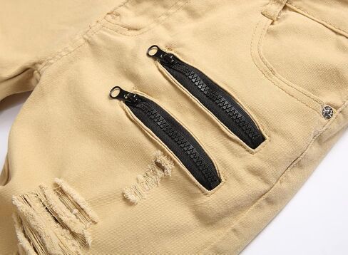 Boy's Stylish Moto Biker Ripped Distressed Skinny Fit Stretch Fashion Denim Jeans in Saudi Arabia