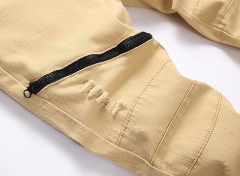 Boy's Stylish Moto Biker Ripped Distressed Skinny Fit Stretch Fashion Denim Jeans in Saudi Arabia