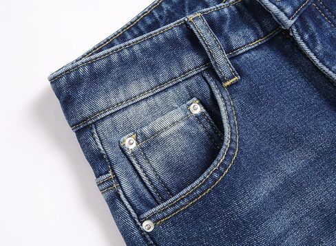 Boy's Fleece Lined Jeans Winter Skinny Fit Thicken Thermal Warm Comfy Denim Pants in Kuwait