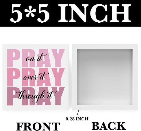 Pink Office Desk Accessories Decor Sign, Pink Dorm Room Decor for Women, Pink Bathroom Decor, Inspirational Christian Gifts for Women Boss, Pray on it Wooden Sign Bible Verse Wall Art Decor in Kuwait