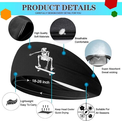 Sport Headbands for Men Sweat Band Head Bands 3pcs Sweatbands for Mens Workout Cooling Headband in Saudi Arabia