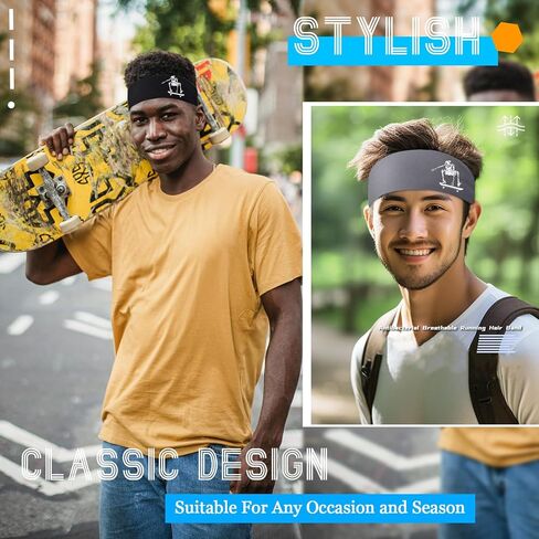 Sport Headbands for Men Sweat Band Head Bands 3pcs Sweatbands for Mens Workout Cooling Headband in Saudi Arabia