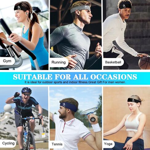 Sport Headbands for Men Sweat Band Head Bands 3pcs Sweatbands for Mens Workout Cooling Headband in Saudi Arabia