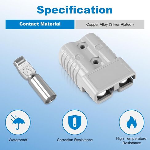 175 Amp Battery Quick Connect/Disconnect Connector,1/0AWG Battery Cable Connector Kit for RV,Truck,Winch (2 PCS) Grey in Saudi Arabia