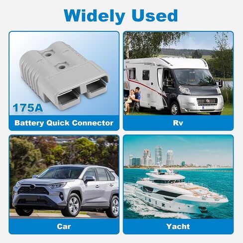 175 Amp Battery Quick Connect/Disconnect Connector,1/0AWG Battery Cable Connector Kit for RV,Truck,Winch (2 PCS) Grey in Saudi Arabia