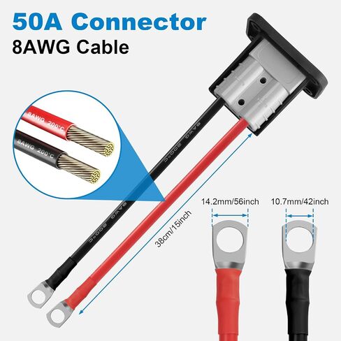 175 Amp Battery Quick Connect/Disconnect Connector,1/0AWG Battery Cable Connector Kit for RV,Truck,Winch (2 PCS) Grey in Saudi Arabia