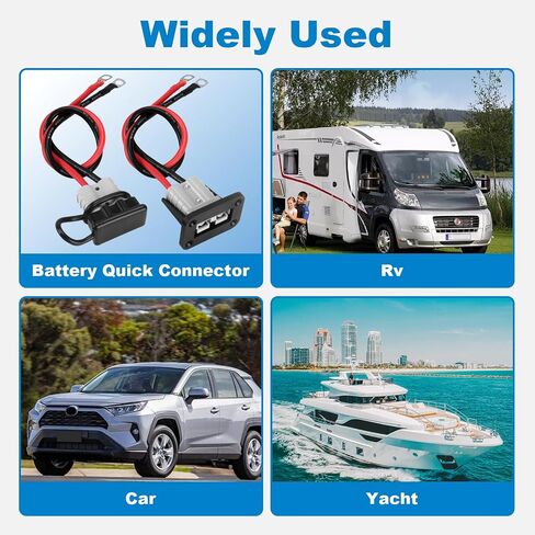 175 Amp Battery Quick Connect/Disconnect Connector,1/0AWG Battery Cable Connector Kit for RV,Truck,Winch (2 PCS) Grey in Saudi Arabia