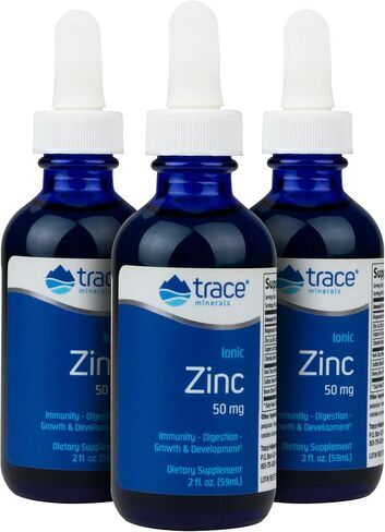 Trace Minerals | Liquid Ionic Zinc | 50 mg Zinc with Magnesium | Supports Immune System, Digestion, Growth, & Development | for Kids and Adults | 45 Servings, 2 fl oz (1 Pack) in Kuwait