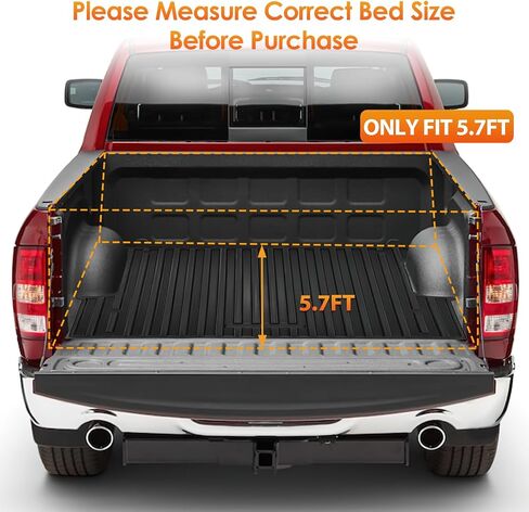Nilight Soft Roll Up Truck Bed Tonneau Cover Compatible with Ram 1500 2009 2010 2011 2012 2013 2014 2015 2016 2017 2018,6.4ft Truck Bed Cover Without Rambox in Saudi Arabia
