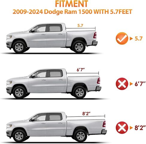 Nilight Soft Roll Up Truck Bed Tonneau Cover Compatible with Ram 1500 2009 2010 2011 2012 2013 2014 2015 2016 2017 2018,6.4ft Truck Bed Cover Without Rambox in Saudi Arabia