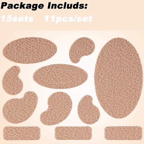 165 Pieces Moleskin for feet blisters Moleskin Tape Anti-wear Heels Stickers Blister Prevention Pads for Shoes Hiking 11 Shapes 15sets in Saudi Arabia