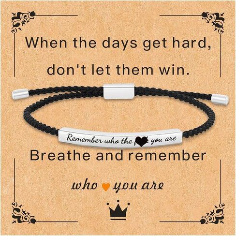 Remember Who The F You Are Bracelet Dont Let The Hard Days Win Bracelet Motivational Bracelet for Women Braided String Inspirational Gifts for Girls in Kuwait