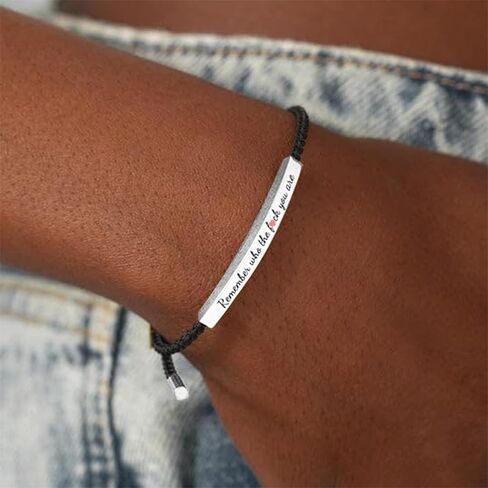 Remember Who The F You Are Bracelet Dont Let The Hard Days Win Bracelet Motivational Bracelet for Women Braided String Inspirational Gifts for Girls in Kuwait