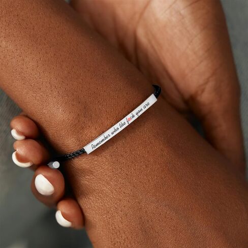Remember Who The F You Are Bracelet Dont Let The Hard Days Win Bracelet Motivational Bracelet for Women Braided String Inspirational Gifts for Girls in Kuwait