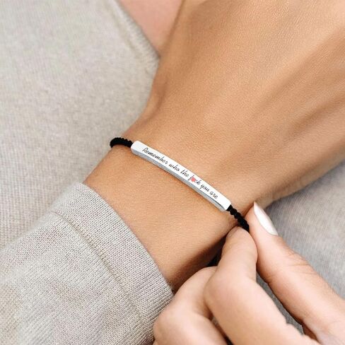 Remember Who The F You Are Bracelet Dont Let The Hard Days Win Bracelet Motivational Bracelet for Women Braided String Inspirational Gifts for Girls in Kuwait