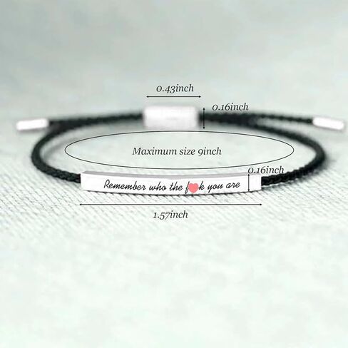 Remember Who The F You Are Bracelet Dont Let The Hard Days Win Bracelet Motivational Bracelet for Women Braided String Inspirational Gifts for Girls in Kuwait