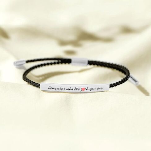 Remember Who The F You Are Bracelet Dont Let The Hard Days Win Bracelet Motivational Bracelet for Women Braided String Inspirational Gifts for Girls in Kuwait