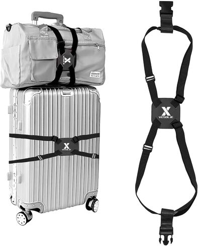 Luggage Straps for Suitcases TSA Approved, Luggage Bag Bungee for Large Luggage, Adjustable Size Travel Elastic Suitcase Strap Belt, Airport Travel Accessories with Buckles for Baggage Handbag in Kuwait