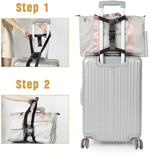 Luggage Straps for Suitcases TSA Approved, Luggage Bag Bungee for Large Luggage, Adjustable Size Travel Elastic Suitcase Strap Belt, Airport Travel Accessories with Buckles for Baggage Handbag in Kuwait