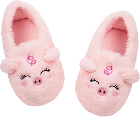 Girls Fluffy Mermaid Star House Slippers Cozy Warm Slip-on Animal House Shoes for Kids Bedroom Indoor Outdoor in Kuwait