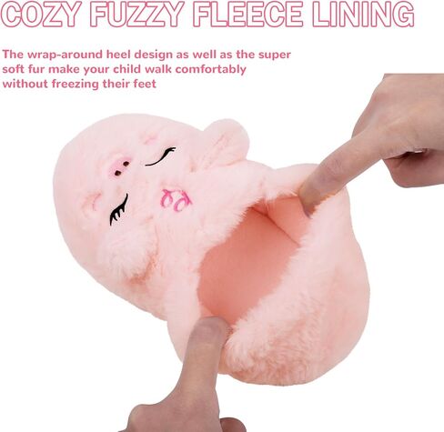 Girls Fluffy Mermaid Star House Slippers Cozy Warm Slip-on Animal House Shoes for Kids Bedroom Indoor Outdoor in Kuwait