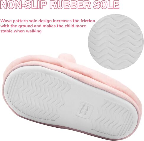 Girls Fluffy Mermaid Star House Slippers Cozy Warm Slip-on Animal House Shoes for Kids Bedroom Indoor Outdoor in Kuwait