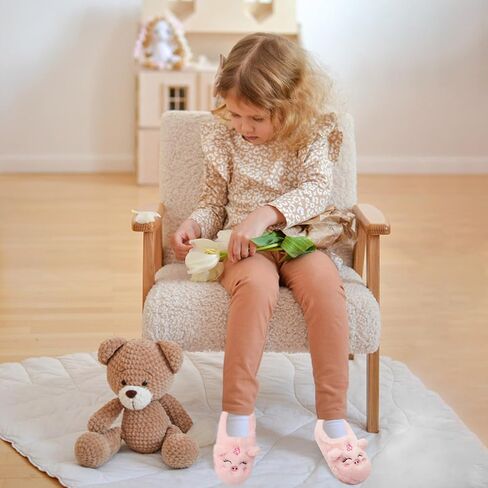 Girls Fluffy Mermaid Star House Slippers Cozy Warm Slip-on Animal House Shoes for Kids Bedroom Indoor Outdoor in Kuwait