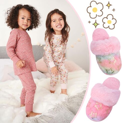 شبشب منزل على شكل نجمة حورية البحر للفتيات منفوش، حذاء مريح ودافئ سهل الارتداء لمنزل الحيوانات لغرفة نوم الأطفال في الأماكن المغلقة والخارجية in Kuwait