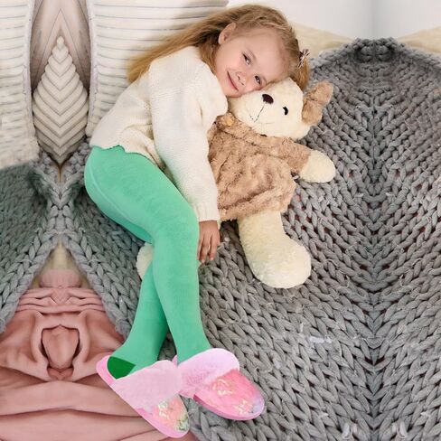 شبشب منزل على شكل نجمة حورية البحر للفتيات منفوش، حذاء مريح ودافئ سهل الارتداء لمنزل الحيوانات لغرفة نوم الأطفال في الأماكن المغلقة والخارجية in Kuwait