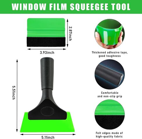 2 PCS Window Tint Kit Tools, Car Window Tint Squeegee, Water Wiper Window Squeegee Tinting Kit includes Plastic Squeegee and Felt Squeegee, Universal Car Accessories (Red) in Kuwait