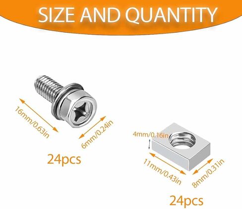 Motorcycle Battery Terminal Bolts and Nuts Assortment Kit,Hincell 96pcs 304 Stainless Stee ATV Battery Bolt Motorcycle Battery Terminal Screws with Square Nuts -M6*10/12/14/16/18/20mm in Saudi Arabia